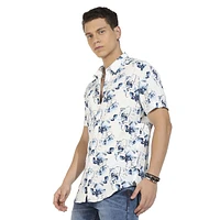 Men's & White Botanical Strokes Shirt