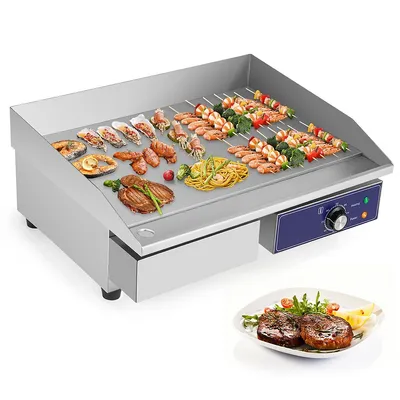 22" Commercial Electric Griddle 110v 2000w Flat Top Countertop Grill 122℉-572℉