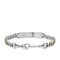 Men's Two-tone Stainless Steel Id Chain Bracelet