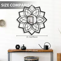 Flower Wall Mirror Decorative Home Decor For Living Room