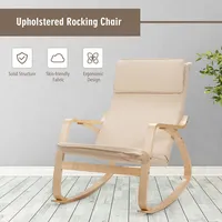 Set Of 2 Bentwood Rocking Chair Relax Rocker Lounge W/fabric Cushion