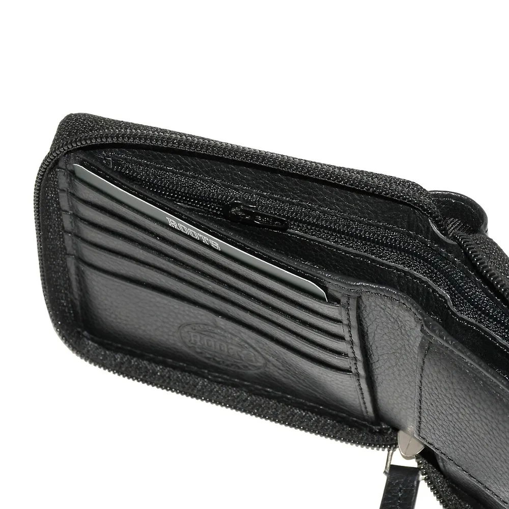 Leather Zip-around Coin Wallet With Rfid Protection