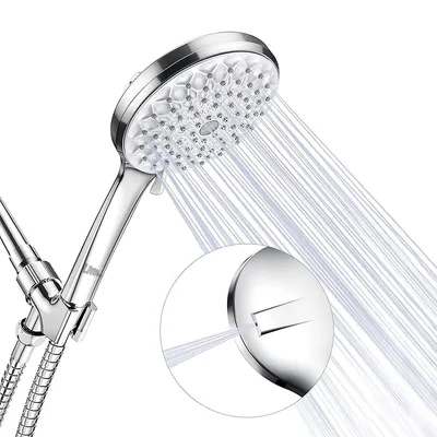 6 Spray Settings Detachable Hand Held Shower Head With Connecting Hose
