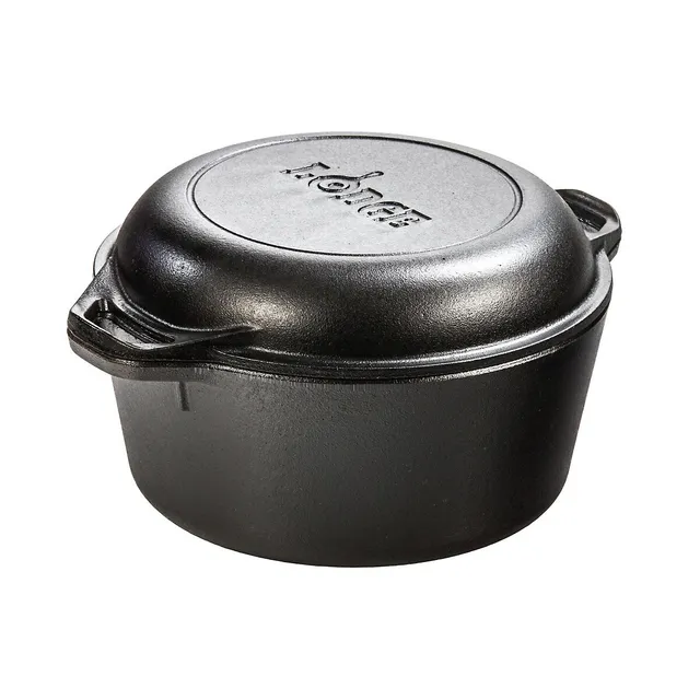 Lodge Yellowstone 12-Inch / 8 Quart Seasoned Cast Iron Deep Camp Dutch Oven