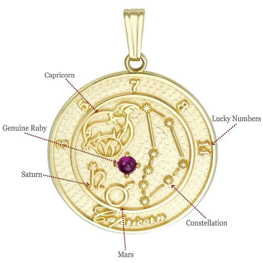 10kt Capricorn Zodiac Pendant
