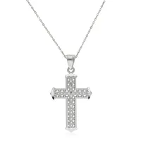 10kt 18" Filigree Cross Pendant Necklace