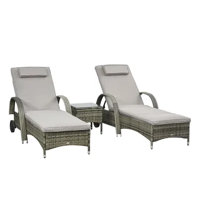 Chaise Lounge Set With Wheels