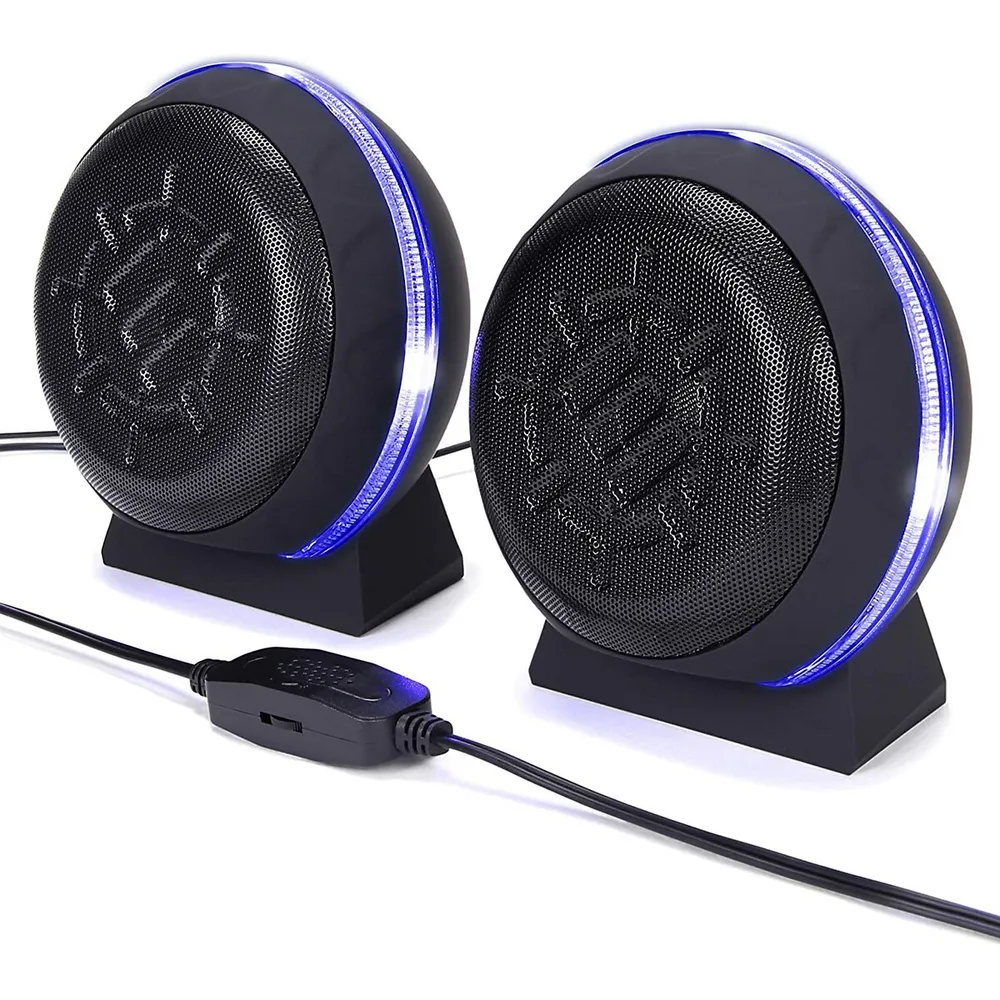 Enhance Gaming Sl2 Usb Gaming Speakers For Pc With Led Blue Light, 3.5Mm  Wired Connection And In-Line Volume Control | Kingsway Mall