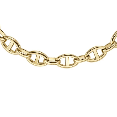 Women's Heritage D-link Gold-tone Stainless Steel Anchor Chain Necklace