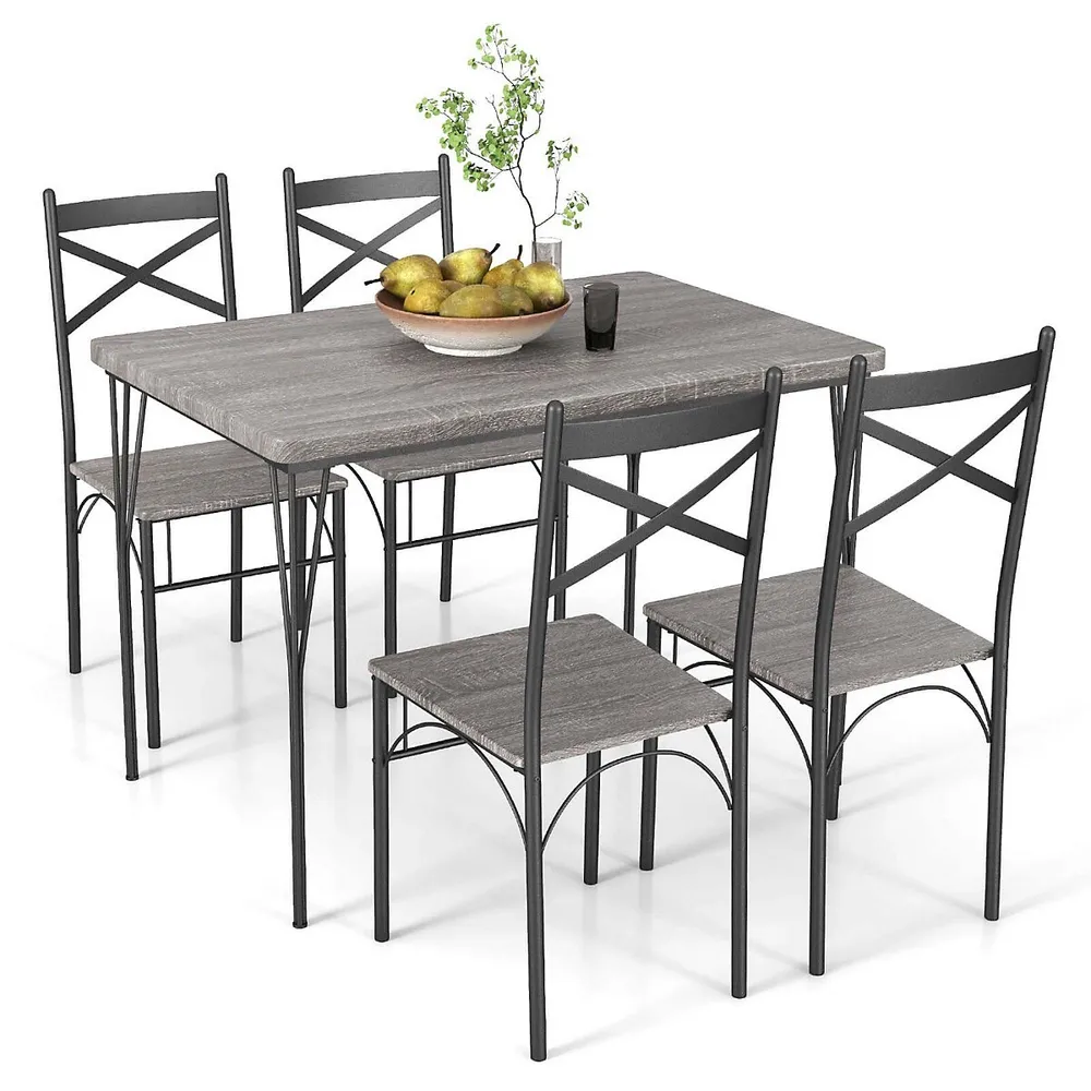 5-piece Dining Table Set Modern Rectangular Dining Table & 4 Dining Chairs Set