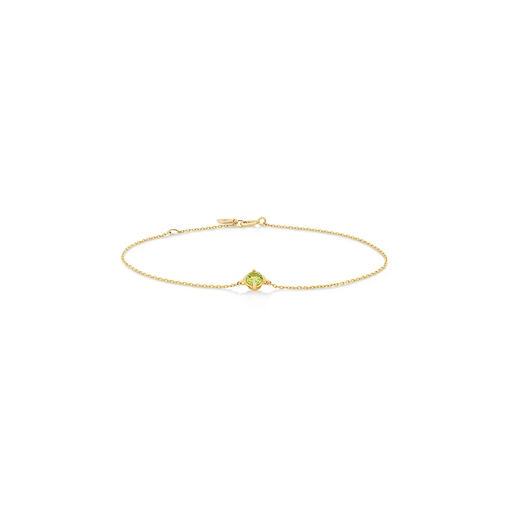 Bracelet With Peridot In 10kt Yellow Gold