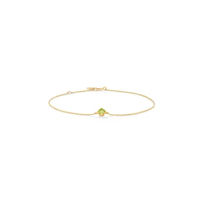 Bracelet With Peridot In 10kt Yellow Gold
