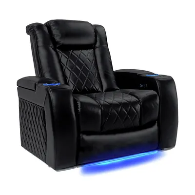 Tuscany Xl Edition Top Grain Nappa 11000 Leather Power Headrest Power Lumbar Recliner With Ambient Led Lighting And Extra Space