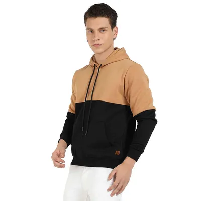 Men's Pullover Hoodie With Ribbed Hem