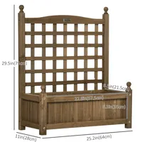 Raised Garden Bed Wood Planter Box With Trellis