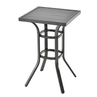 24" Patio Bar Height Table With Aluminum Tabletop&adjustable Footpads Balcony