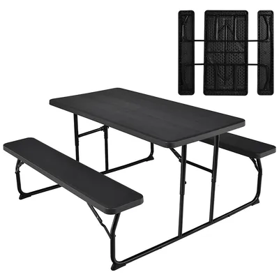 Foldable Picnic Table Bench Set Outdoor Camping For Patio & Backyard
