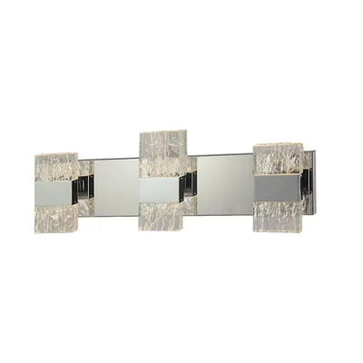 Led Vanity Light, 24.1'' Width, From The Christalina Collection, Chrome Finish