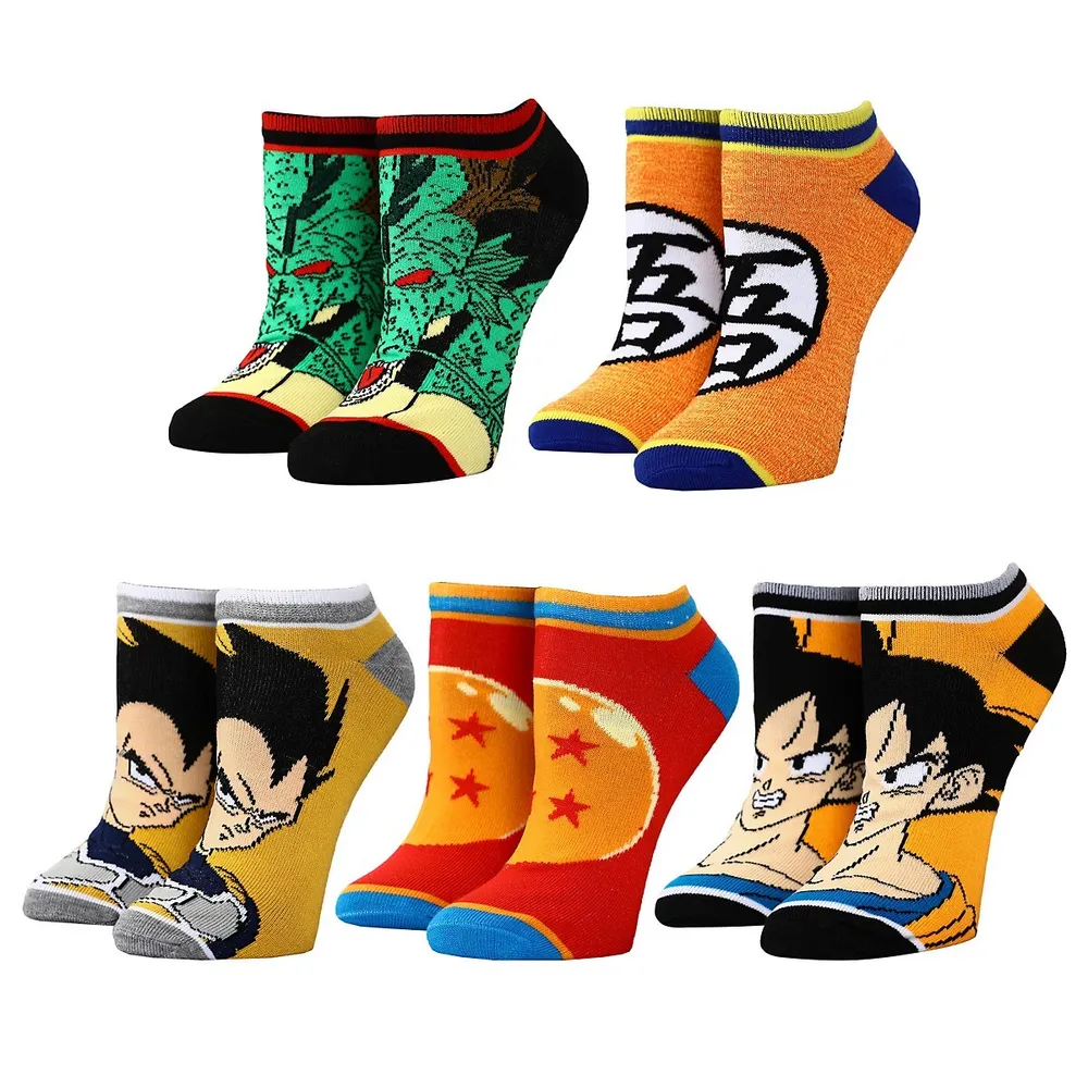 Bioworld Dragon Ball Super Characters Icons 5 Pack Womens Juniors Ankle  Socks