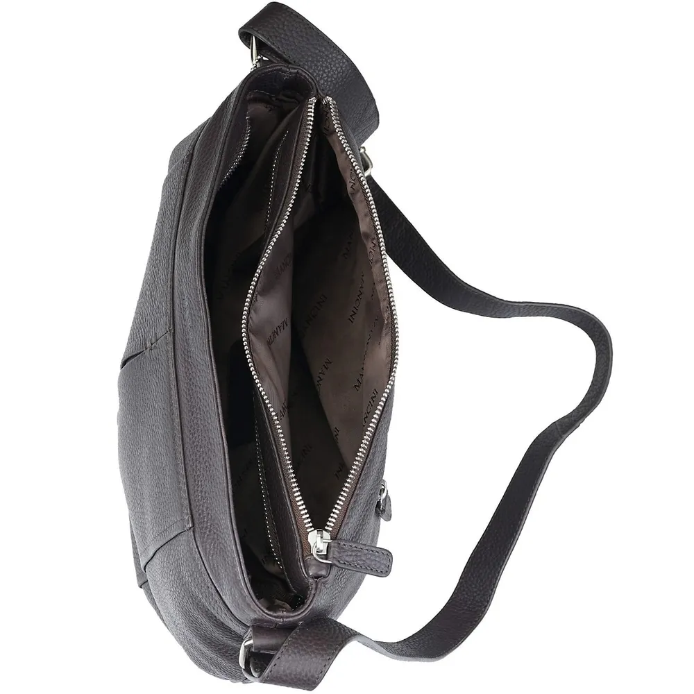 Pebbled Scarlet Crossbody Hobo Bag