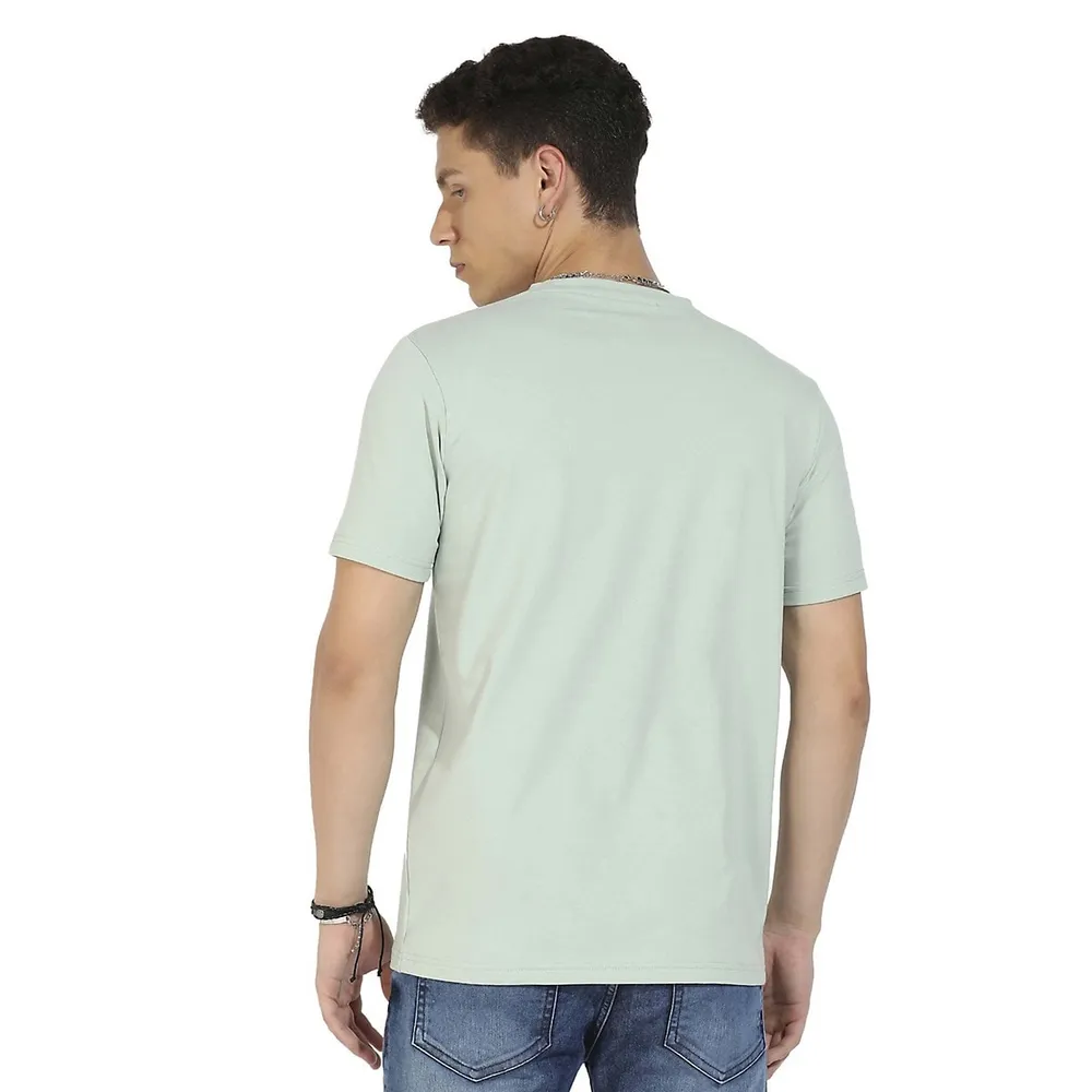 Men's Sage Green Basic Regular Fit T-shirt