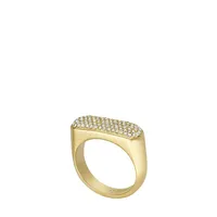 Women's Heritage D-link Glitz Gold-tone Stainless Steel Signet Ring