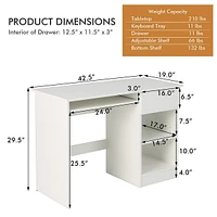 Computer Desk Home Office Workstation Study Laptop Table W/keyboard Tray Drawer