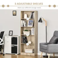 5-tier Bookcase With Adjustable Shelves
