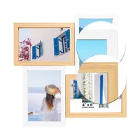 4 Images 4x6 Floating Collage Picture Frame White & Light