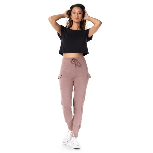 Poetic Justice Curvy Women's Lex Black Jogger Pants W Pockets