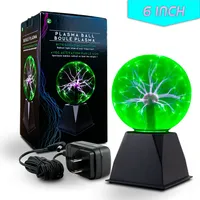 Magic Plasma Ball 6 Inches , Touch & Sound Sensitive Plasma Lamp Light, Nebula Sphere Globe Novelty Toy For Decorations/kids/bedroom (6 Inch)