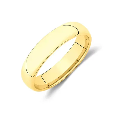 5mm High Domed Wedding Band 10kt Yellow Gold