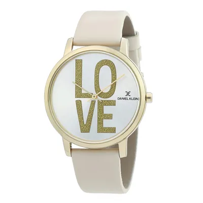 Love Womens 38mm Analog Watch with Leather Strap