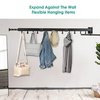 Wall Mounted Clothes Drying Rack,retractable Clothes Hanging Rack With 3 Folding Rods And 24 Drying Hooks