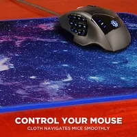 Large Rgb Gaming Mouse Pad Xl With Led Lighting (13.3 X 10.8 Inches) - Desk Mat Mousepad 7 Color Options, 3 Effects, Smart Control Button, Non-slip Rubber Grip Multicolor