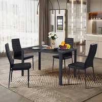 Dining Chairs Set Of 4 Modern Leather Metal Side Chair For Dinning Room Kitchen