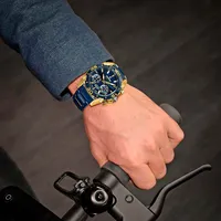 Chrono Bike Connected Stainless Steel Watch In Blue