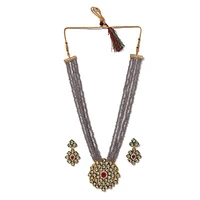 Gold Plated Designer Stone Necklace Set
