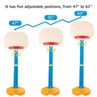 Kids Basketball Hoop Stand Adjustable Height Indoor Outdoor Sports Game Toy