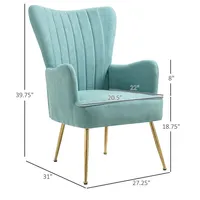 Velvet Accent Chairs, Modern Arm Chair With Steel Legs