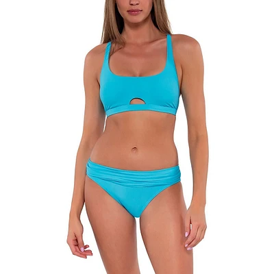 Women's Blue Bliss Brandi Sporty Silhouette Swimwear Bikini Bralette Top
