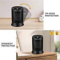 Portable Space Heater With 135°oscillation, 1500w/900w Electric Fan Heater With 3-level Control, Overheat And Tip-over Protection