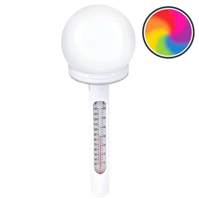 9" Lighted Color Changing Solar Floating Thermometer