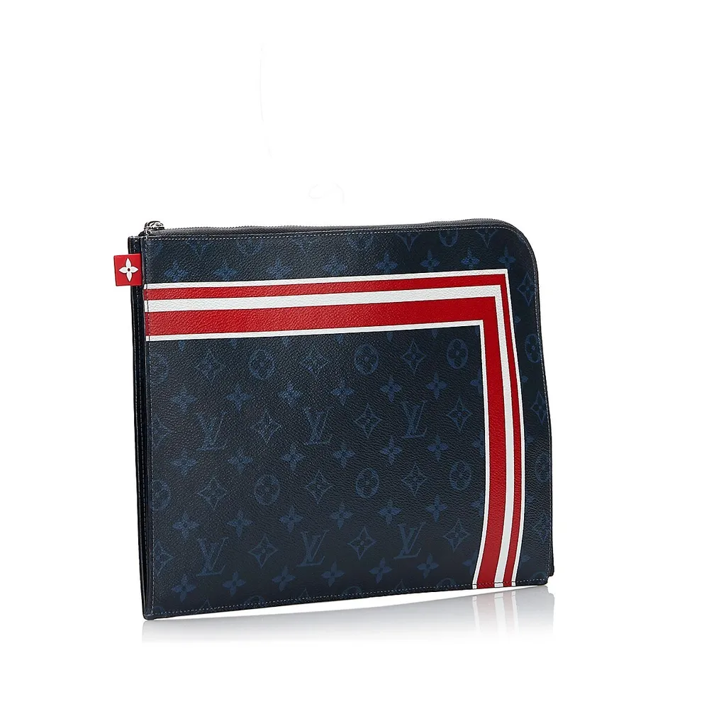 Louis Vuitton Discovery Pochette Monogram Shadow Leather GM Black