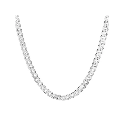 55cm (22") 6mm-6.5mm Width Curb Chain In Sterling Silver