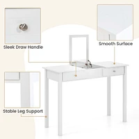 2-in-1 Vanity Table With Flip-top Mirror 2 Drawers 9-slot Storage Compartment White