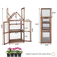 Wooden Cold Frame Greenhouse Raised Planter Protection For Vegetable And Flower