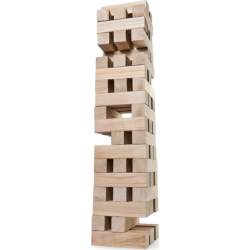 Wooden Blocks Stacking Tumbling Tower Games for Kids Ages 6 and up, 54 Pcs