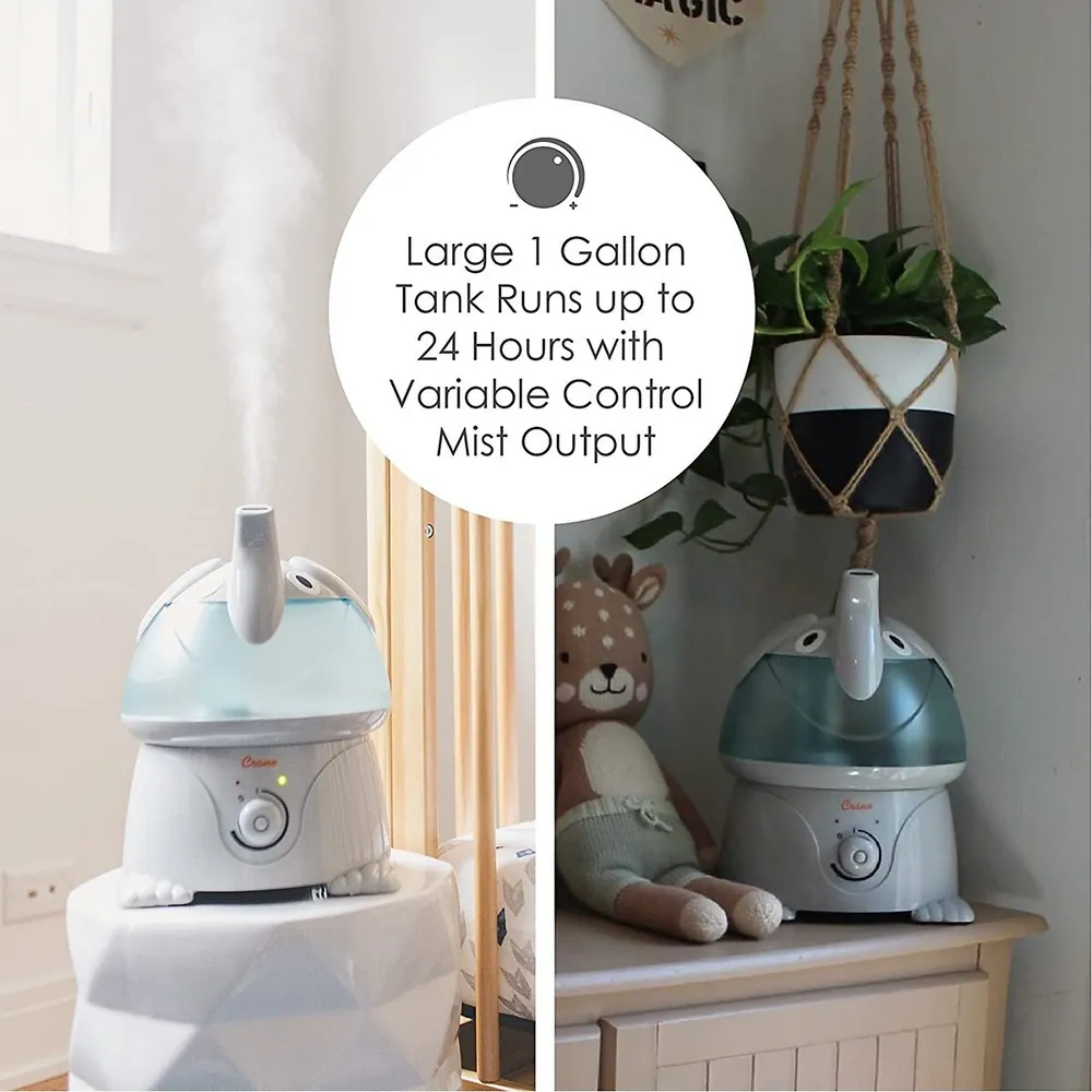 Cool Mist Air Humidifier For Kids Room, 1 Gallon Capacity, Elephant