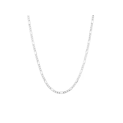2.6mm Wide Hollow Figaro Chain In 10kt White Gold